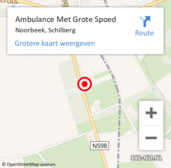 Locatie op kaart van de 112 melding: Ambulance Met Grote Spoed Naar Noorbeek, Schilberg op 6 juli 2014 22:27