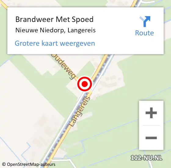 Locatie op kaart van de 112 melding: Brandweer Met Spoed Naar Nieuwe Niedorp, Langereis op 31 januari 2022 09:08