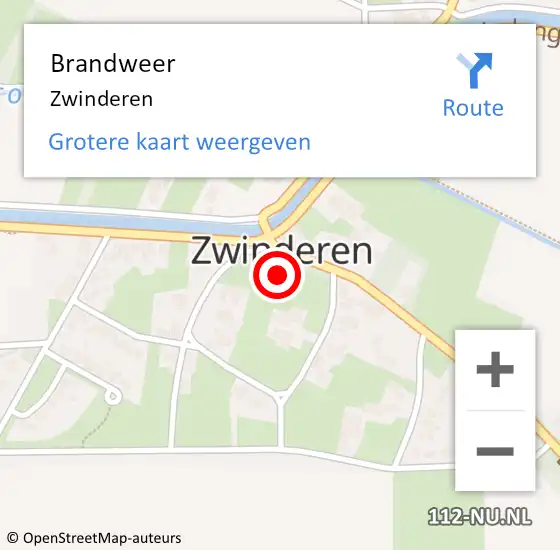 Locatie op kaart van de 112 melding: Brandweer Zwinderen op 31 januari 2022 09:10