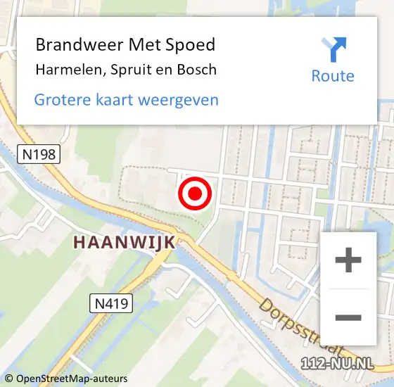 Locatie op kaart van de 112 melding: Brandweer Met Spoed Naar Harmelen, Spruit en Bosch op 31 januari 2022 09:14