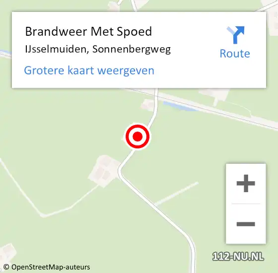 Locatie op kaart van de 112 melding: Brandweer Met Spoed Naar IJsselmuiden, Sonnenbergweg op 31 januari 2022 09:16