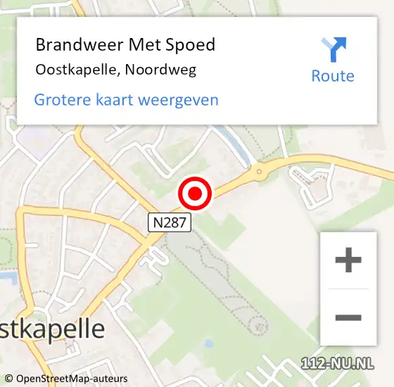 Locatie op kaart van de 112 melding: Brandweer Met Spoed Naar Oostkapelle, Noordweg op 31 januari 2022 09:17