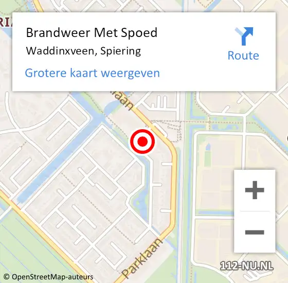 Locatie op kaart van de 112 melding: Brandweer Met Spoed Naar Waddinxveen, Spiering op 31 januari 2022 09:21