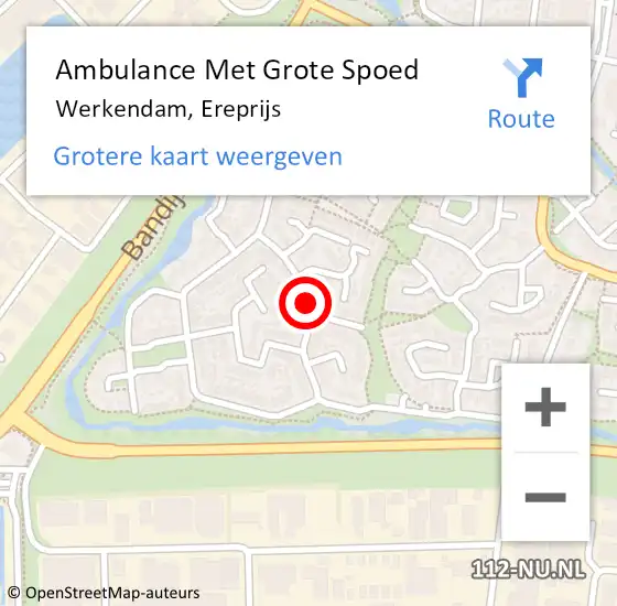 Locatie op kaart van de 112 melding: Ambulance Met Grote Spoed Naar Werkendam, Ereprijs op 31 januari 2022 09:25