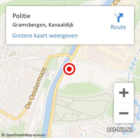 Locatie op kaart van de 112 melding: Politie Gramsbergen, Kanaaldijk op 31 januari 2022 09:27