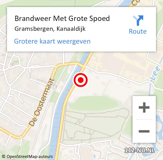 Locatie op kaart van de 112 melding: Brandweer Met Grote Spoed Naar Gramsbergen, Kanaaldijk op 31 januari 2022 09:27