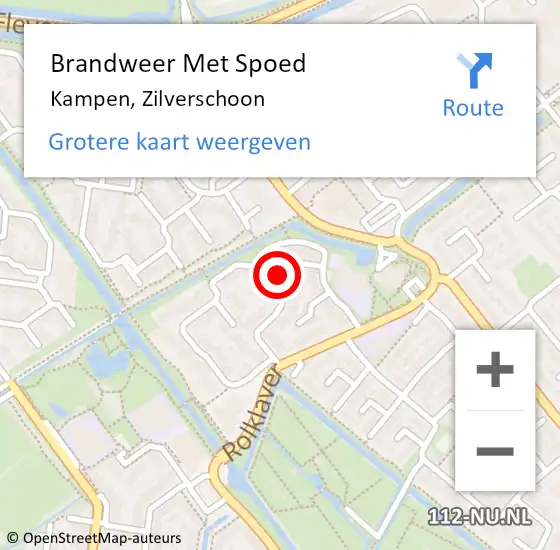 Locatie op kaart van de 112 melding: Brandweer Met Spoed Naar Kampen, Zilverschoon op 31 januari 2022 09:42