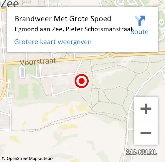 Locatie op kaart van de 112 melding: Brandweer Met Grote Spoed Naar Egmond aan Zee, Pieter Schotsmanstraat op 31 januari 2022 09:45