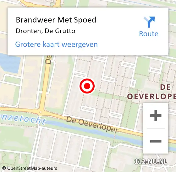 Locatie op kaart van de 112 melding: Brandweer Met Spoed Naar Dronten, De Grutto op 31 januari 2022 09:49