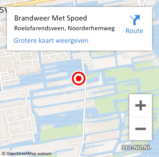 Locatie op kaart van de 112 melding: Brandweer Met Spoed Naar Roelofarendsveen, Noorderhemweg op 31 januari 2022 09:57