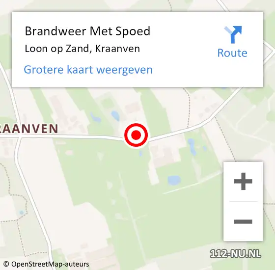 Locatie op kaart van de 112 melding: Brandweer Met Spoed Naar Loon op Zand, Kraanven op 31 januari 2022 09:59