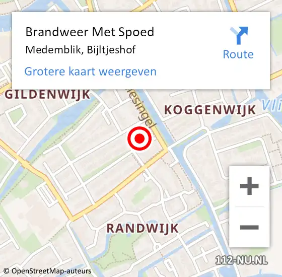 Locatie op kaart van de 112 melding: Brandweer Met Spoed Naar Medemblik, Bijltjeshof op 31 januari 2022 10:01