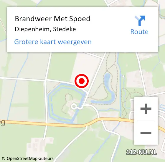 Locatie op kaart van de 112 melding: Brandweer Met Spoed Naar Diepenheim, Stedeke op 31 januari 2022 10:02