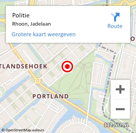 Locatie op kaart van de 112 melding: Politie Rhoon, Jadelaan op 31 januari 2022 10:03