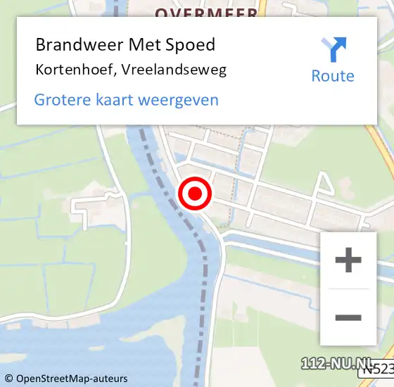 Locatie op kaart van de 112 melding: Brandweer Met Spoed Naar Kortenhoef, Vreelandseweg op 31 januari 2022 10:04