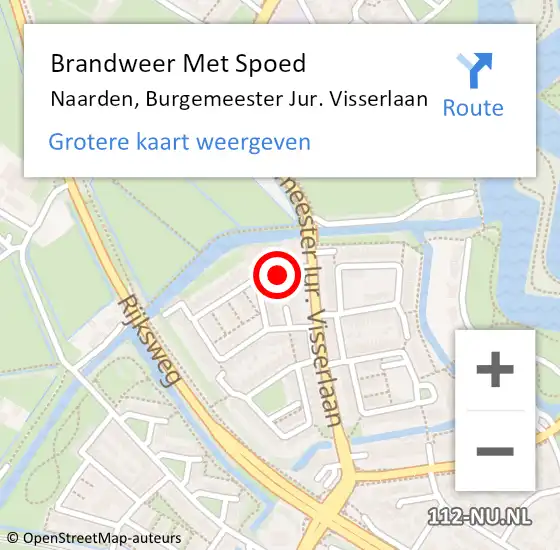 Locatie op kaart van de 112 melding: Brandweer Met Spoed Naar Naarden, Burgemeester Jur. Visserlaan op 31 januari 2022 10:08