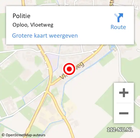 Locatie op kaart van de 112 melding: Politie Oploo, Vloetweg op 31 januari 2022 10:14