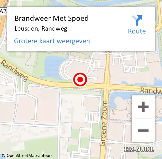 Locatie op kaart van de 112 melding: Brandweer Met Spoed Naar Leusden, Randweg op 31 januari 2022 10:17