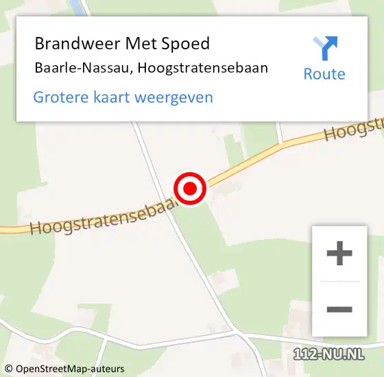 Locatie op kaart van de 112 melding: Brandweer Met Spoed Naar Baarle-Nassau, Hoogstratensebaan op 31 januari 2022 10:18