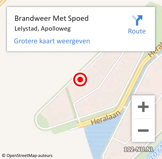 Locatie op kaart van de 112 melding: Brandweer Met Spoed Naar Lelystad, Apolloweg op 31 januari 2022 10:31