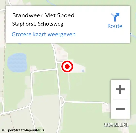 Locatie op kaart van de 112 melding: Brandweer Met Spoed Naar Staphorst, Schotsweg op 31 januari 2022 10:31