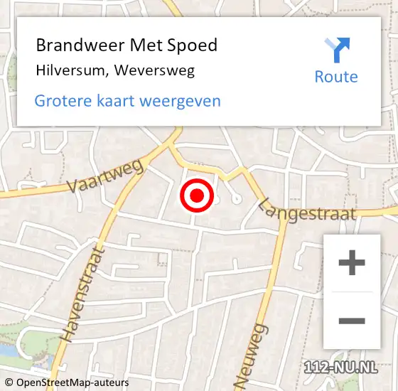 Locatie op kaart van de 112 melding: Brandweer Met Spoed Naar Hilversum, Weversweg op 31 januari 2022 10:35