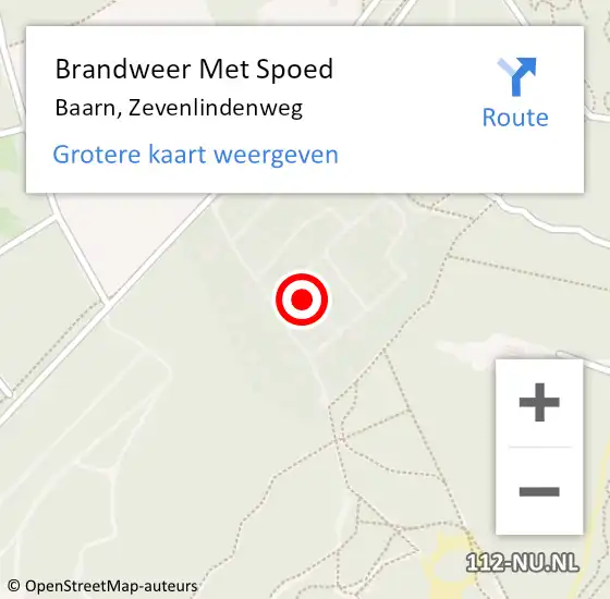 Locatie op kaart van de 112 melding: Brandweer Met Spoed Naar Baarn, Zevenlindenweg op 31 januari 2022 10:38