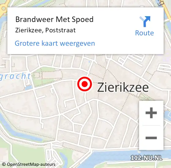 Locatie op kaart van de 112 melding: Brandweer Met Spoed Naar Zierikzee, Poststraat op 31 januari 2022 11:21