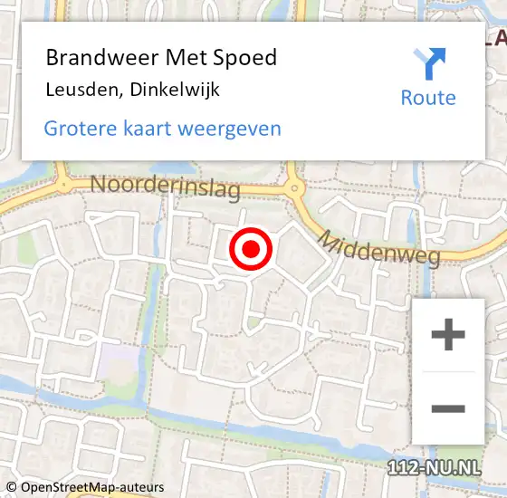 Locatie op kaart van de 112 melding: Brandweer Met Spoed Naar Leusden, Dinkelwijk op 31 januari 2022 11:21