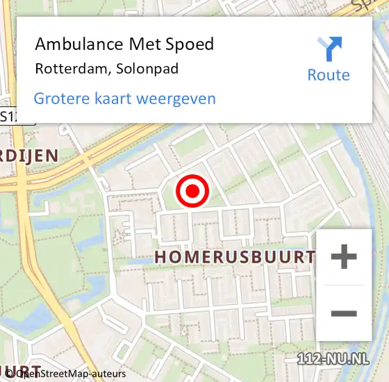 Locatie op kaart van de 112 melding: Ambulance Met Spoed Naar Rotterdam, Solonpad op 31 januari 2022 11:22