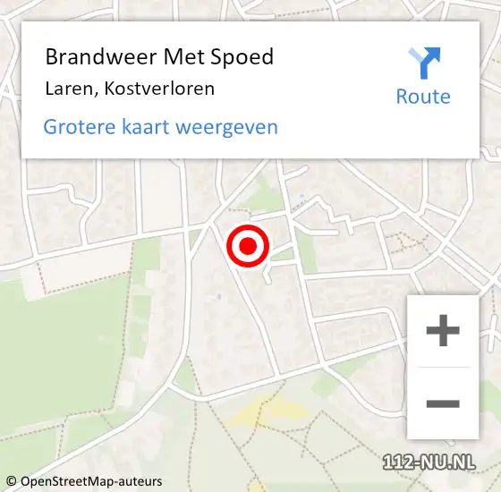 Locatie op kaart van de 112 melding: Brandweer Met Spoed Naar Laren, Kostverloren op 31 januari 2022 11:27