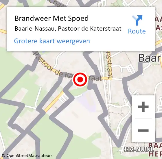 Locatie op kaart van de 112 melding: Brandweer Met Spoed Naar Baarle-Nassau, Pastoor de Katerstraat op 31 januari 2022 11:36