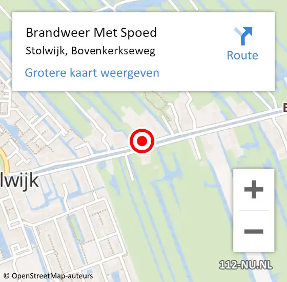 Locatie op kaart van de 112 melding: Brandweer Met Spoed Naar Stolwijk, Bovenkerkseweg op 31 januari 2022 11:36