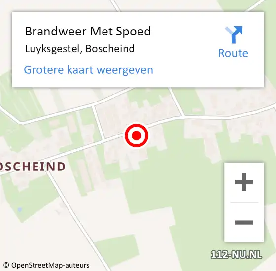 Locatie op kaart van de 112 melding: Brandweer Met Spoed Naar Luyksgestel, Boscheind op 31 januari 2022 11:44