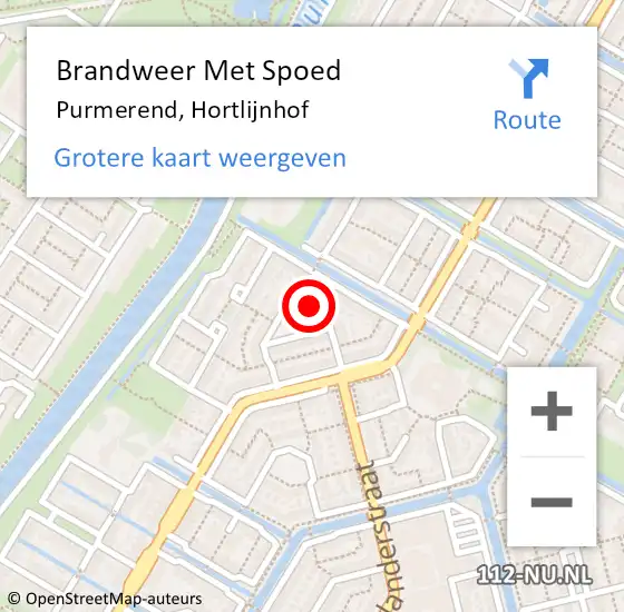 Locatie op kaart van de 112 melding: Brandweer Met Spoed Naar Purmerend, Hortlijnhof op 31 januari 2022 11:48