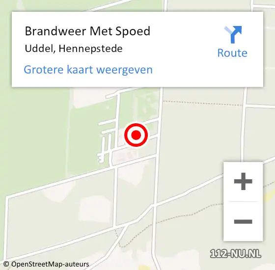 Locatie op kaart van de 112 melding: Brandweer Met Spoed Naar Uddel, Hennepstede op 31 januari 2022 11:58