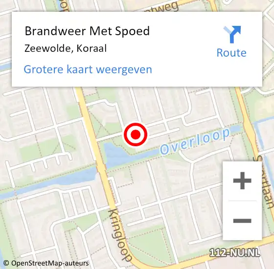 Locatie op kaart van de 112 melding: Brandweer Met Spoed Naar Zeewolde, Koraal op 31 januari 2022 12:04