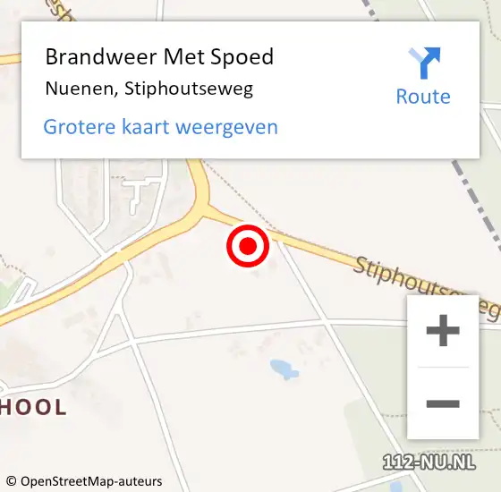 Locatie op kaart van de 112 melding: Brandweer Met Spoed Naar Nuenen, Stiphoutseweg op 31 januari 2022 12:06