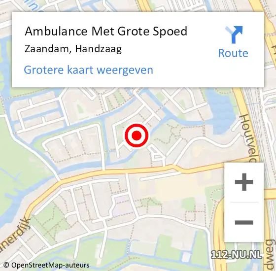 Locatie op kaart van de 112 melding: Ambulance Met Grote Spoed Naar Zaandam, Handzaag op 31 januari 2022 12:14
