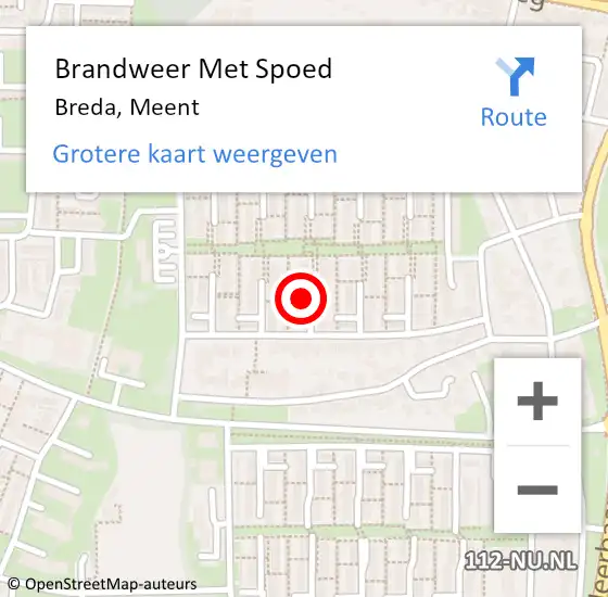 Locatie op kaart van de 112 melding: Brandweer Met Spoed Naar Breda, Meent op 31 januari 2022 12:15