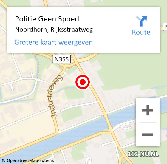 Locatie op kaart van de 112 melding: Politie Geen Spoed Naar Noordhorn, Rijksstraatweg op 31 januari 2022 12:16