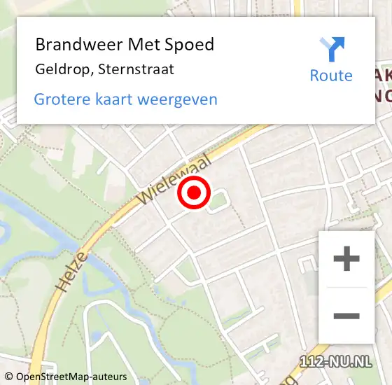 Locatie op kaart van de 112 melding: Brandweer Met Spoed Naar Geldrop, Sternstraat op 31 januari 2022 12:16