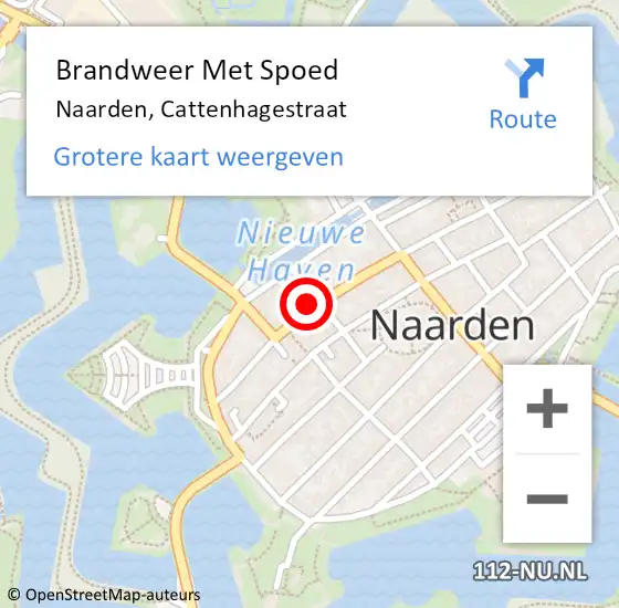 Locatie op kaart van de 112 melding: Brandweer Met Spoed Naar Naarden, Cattenhagestraat op 31 januari 2022 12:28