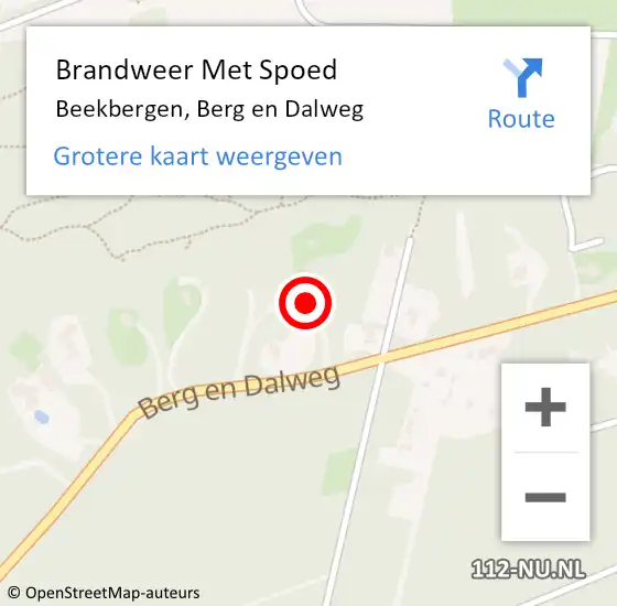 Locatie op kaart van de 112 melding: Brandweer Met Spoed Naar Beekbergen, Berg en Dalweg op 31 januari 2022 12:38