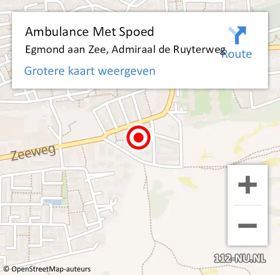 Locatie op kaart van de 112 melding: Ambulance Met Spoed Naar Egmond aan Zee, Admiraal de Ruyterweg op 31 januari 2022 12:39