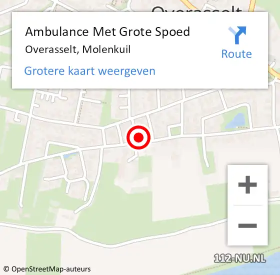 Locatie op kaart van de 112 melding: Ambulance Met Grote Spoed Naar Overasselt, Molenkuil op 31 januari 2022 12:41