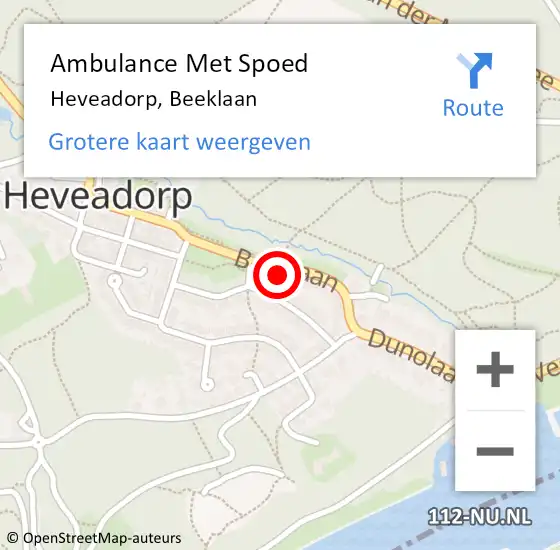 Locatie op kaart van de 112 melding: Ambulance Met Spoed Naar Heveadorp, Beeklaan op 31 januari 2022 12:54