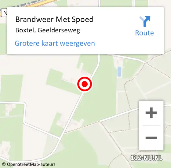 Locatie op kaart van de 112 melding: Brandweer Met Spoed Naar Boxtel, Geelderseweg op 31 januari 2022 13:02