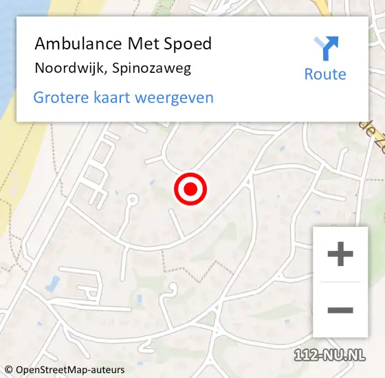 Locatie op kaart van de 112 melding: Ambulance Met Spoed Naar Noordwijk, Spinozaweg op 31 januari 2022 13:07