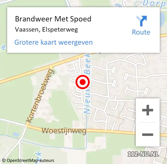 Locatie op kaart van de 112 melding: Brandweer Met Spoed Naar Vaassen, Elspeterweg op 31 januari 2022 13:08